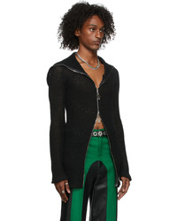 Theophilio Black Black Fashion Fair Edition Yardie Open Knit Sweater