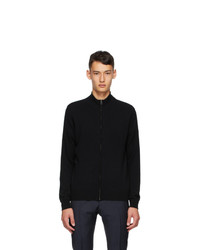 Dunhill Black Cashmere Zip Through Sweater