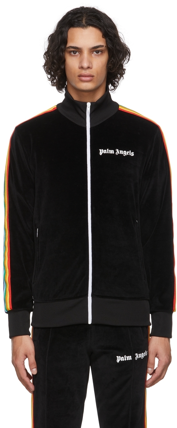 Palm Angels Black Chenille Track Jacket, $640 | SSENSE | Lookastic