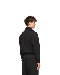 Balenciaga Black Crepe Jersey Zip Up Jacket