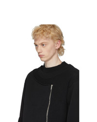 Heliot Emil Black Deconstructed Knit Sweater