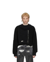 Heliot Emil Black Deconstructed Knit Sweater