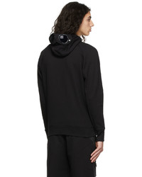 C.P. Company Black Diagonal Raised Goggle Zip Up Sweater