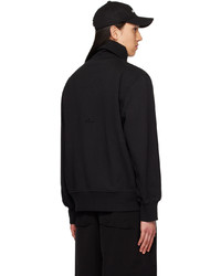 We11done Black High Neck Zip Up Sweater