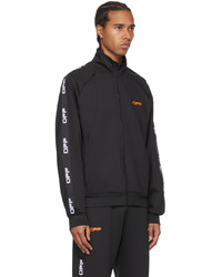 Off-White Black Orange Active Logo Zip Up Track Jacket