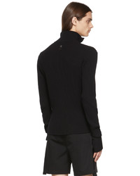1017 Alyx 9Sm Black Ribbed Knit Zip Up Sweater