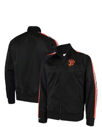 Mitchell & Ness Black San Francisco Giants Left Chest Track Full Zip Jacket