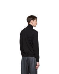 Brioni Black Wool Blouson Sweater