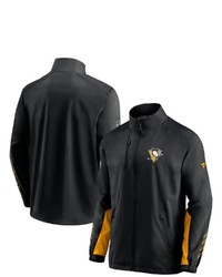 FANATICS Branded Black Pittsburgh Penguins Authentic Pro Locker Room Rinkside Full Zip Jacket