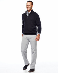 Neiman Marcus Cashmere Half Zip Sweater Black