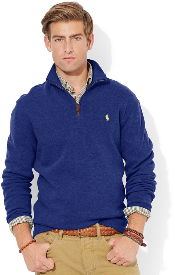 Pak at lægge Flipper Deltage Polo Ralph Lauren French Rib Half Zip Pullover Sweater, $98 | Macy's |  Lookastic