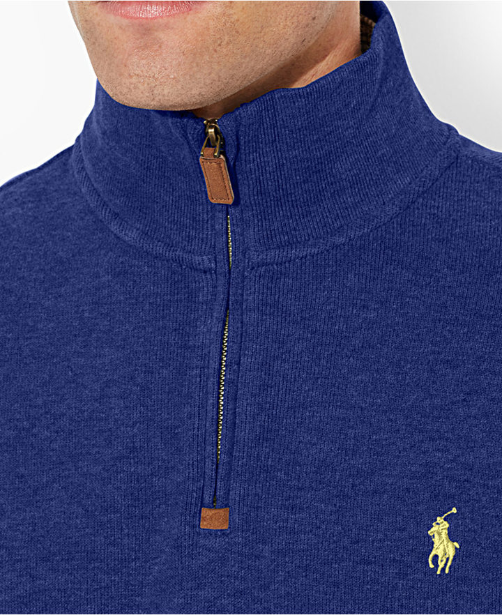 Polo Ralph Lauren French Rib Half Zip Pullover Sweater, $98 | Macy's ...