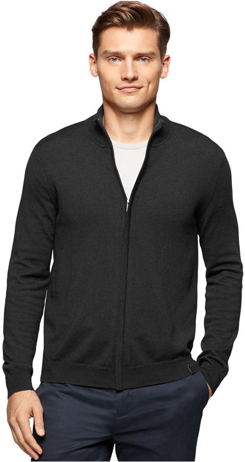 Calvin Klein Full Zip Cardigan Sweater, $108 | Macy's | Lookastic
