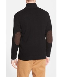 John W. Nordstrom Full Zip Cashmere Sweater With Faux Suede Elbow Patches