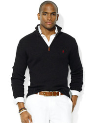Polo Ralph Lauren High Twist Cotton Half Zip Mockneck Sweater