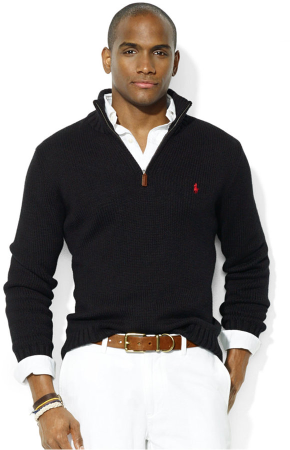 ralph lauren cotton half zip sweater