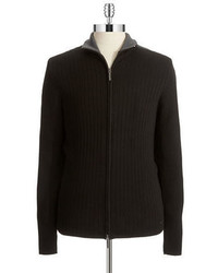 DKNY Jeans Ribbed Zip Up Sweater