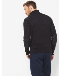 Michael Kors Michl Kors Perforated Zip Front Sweater