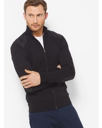 Michael Kors Michl Kors Perforated Zip Front Sweater