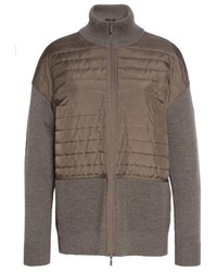 Lafayette 148 New York Quilted Zip Front Cardigan