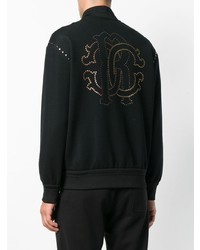 Roberto Cavalli Studded Logo Zipped Sweatshirt