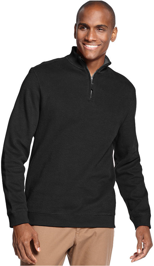 Tasso Elba Homme Piped 1/4 zip Pull-over Sweater 