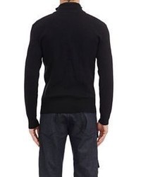 Ralph Lauren Black Label Zip Front Sweater Black
