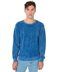 Blue Acid Wash Crew-neck Sweater