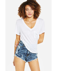 Dailylook Spotted Distressed Shorts In Acid Wash Blue M