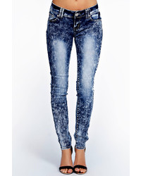 Boohoo Evie Low Rise Extreme Acid Wash Super Skinny Jeans