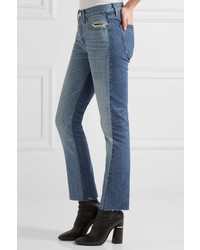 3x1 Von Cropped Mid Rise Straight Leg Jeans Mid Denim