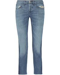 3x1 Von Cropped Mid Rise Straight Leg Jeans Mid Denim