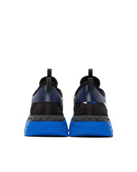 Valentino Black And Blue Garavani Rockrunner Plus Sneakers