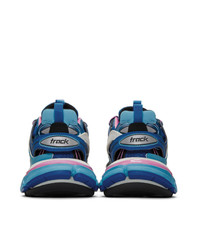 Balenciaga Blue And Pink Track Sneakers