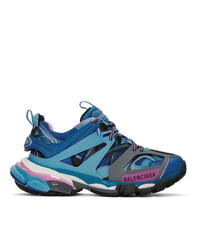 Balenciaga Blue And Pink Track Sneakers