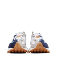 Levis Blue And White New Balance Edition 327 Sneakers
