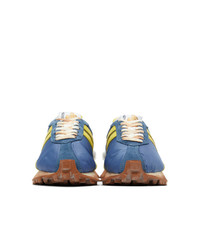 Lanvin Blue And Yellow Bumpr Sneakers