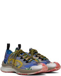 Gucci Blue Run Floral Sneakers