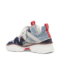 Isabel Marant Kindsay Denim Suede And Leather Sneakers