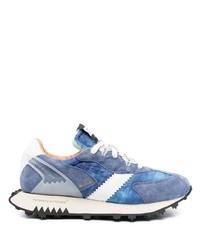 RUN OF Leather Panelled Low Top Sneakers