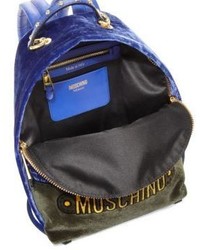 Moschino Fantasy Embroidered Velvet Backpack