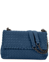 Bottega Veneta Olimpia Medium Intrecciato Shoulder Bag Cobalt Blue