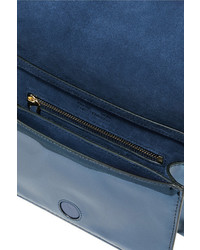 Diane von Furstenberg Soire Patent Leather Shoulder Bag Storm Blue