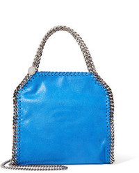 Stella McCartney The Falabella Mini Faux Brushed Leather Shoulder Bag Blue
