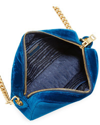 Prada Velvet Zip Top Chain Shoulder Bag