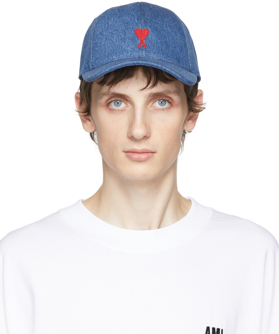 AMI Alexandre Mattiussi Blue De Coeur Cap, $145 | SSENSE | Lookastic