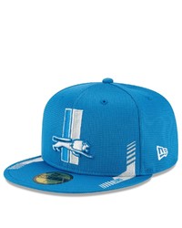 New Era Blue Detroit Lions 2021 Nfl Sideline Home Historic Logo 59fifty Fitted Hat