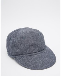 Asos Brand Unstructured Cap In Washed Chambray