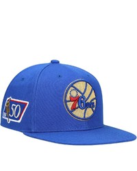 Mitchell & Ness Royal Philadelphia 76ers 50th Anniversary Snapback Hat
