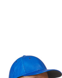 Marc by Marc Jacobs Ssense Blue Grained Leather Letterman Baseball Cap